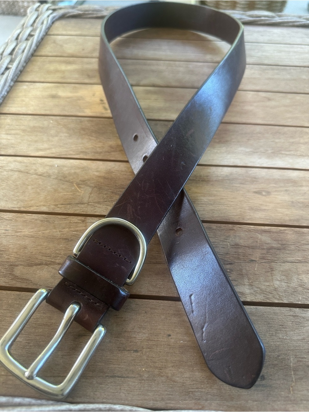 Structure Brown Leather Sturdy Men’s Belt 36